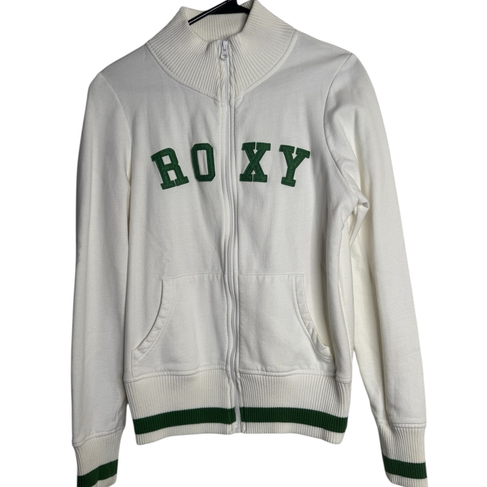 Roxy Kids Cream Jacket with Green Accents